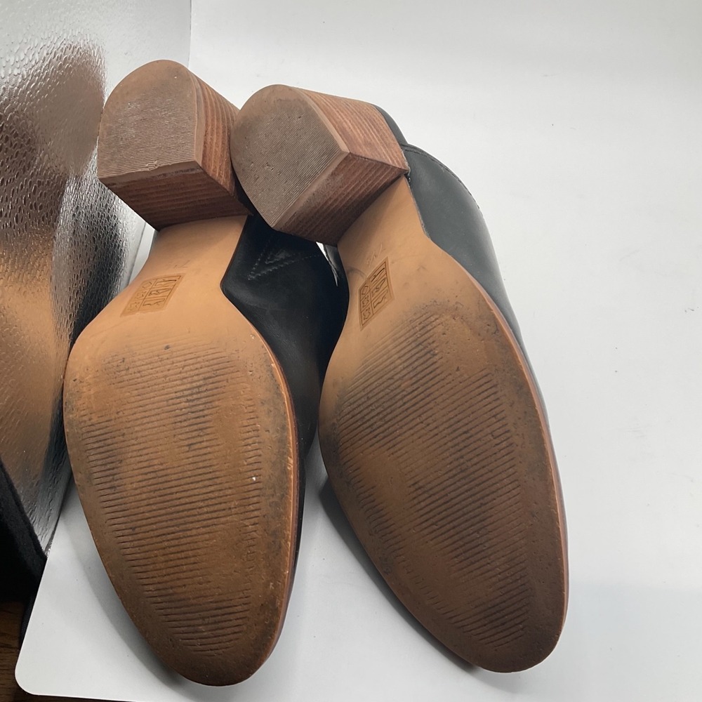 Madewell The Harper Black Leather Pointed Toe Block Heel Minimalist Size 7.5 - Picture 13 of 15